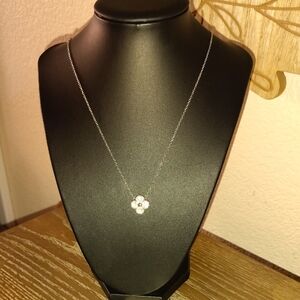 Dazzling Silver Floral Necklace